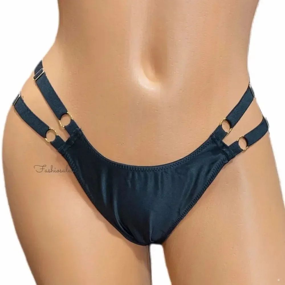 Victoria’s Secret Very Sexy Strappy Brazilian Slip Soft Satiny panty Black Small